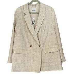Madewell The Plus Caldwell Double-Breasted Blazer in Ghent Plaid Size 2X NWT